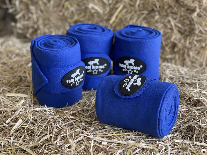 TGW RIDING Horse Polo Leg Wraps, Horse Leg Wraps, Horse Fleece Bandages,4-Pack Royal Blue - BeesActive Australia