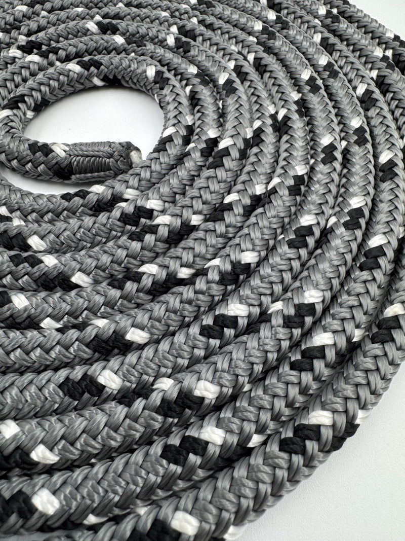 BABZ Premium Double Braided Nylon Dock Line, 1 Looped End, 3/8in x 15ft, Grey, 2 Pack - BeesActive Australia
