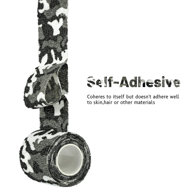 9 Rolls Self Adhesive Wrap Athletic Tape Gauze, Breathable Elastic Cohesive Bandage for Sports Injury & Pet (7 Pcs 2"x 5 Yards + 2 Pcs 1" X 5 Yards) (City Camo) City Camo - BeesActive Australia
