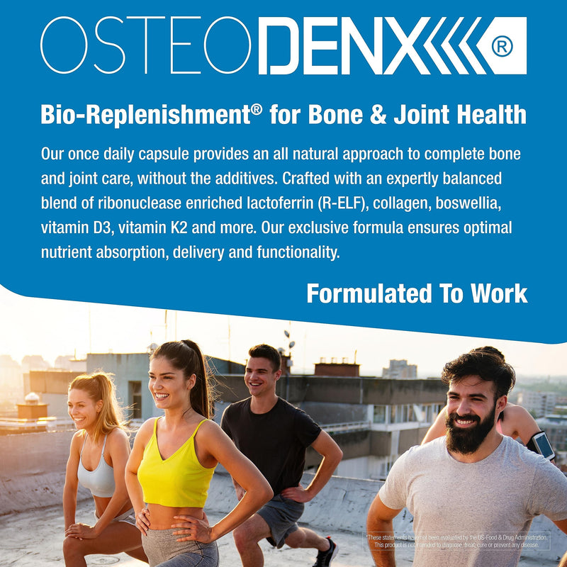 OSTEODENX - Bone & Joint Support Supplement for Healthy Bone & Improved Joint Mobility with Lactoferrin, Collagen, Vitamin K2 & Vitamin D3 (30 Capsules)