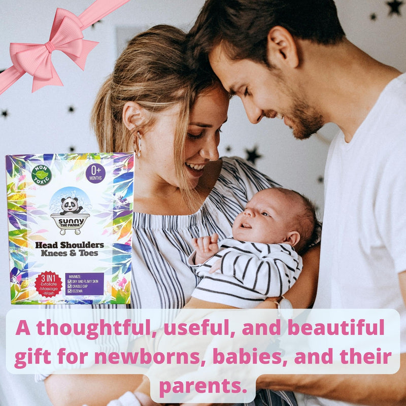Cradle Cap Brush and Sponge Set for Baby - Bath Essentials for Newborns | Treatment Comb | Baby Bath Sponges (5-Pack Pink) - BeesActive Australia