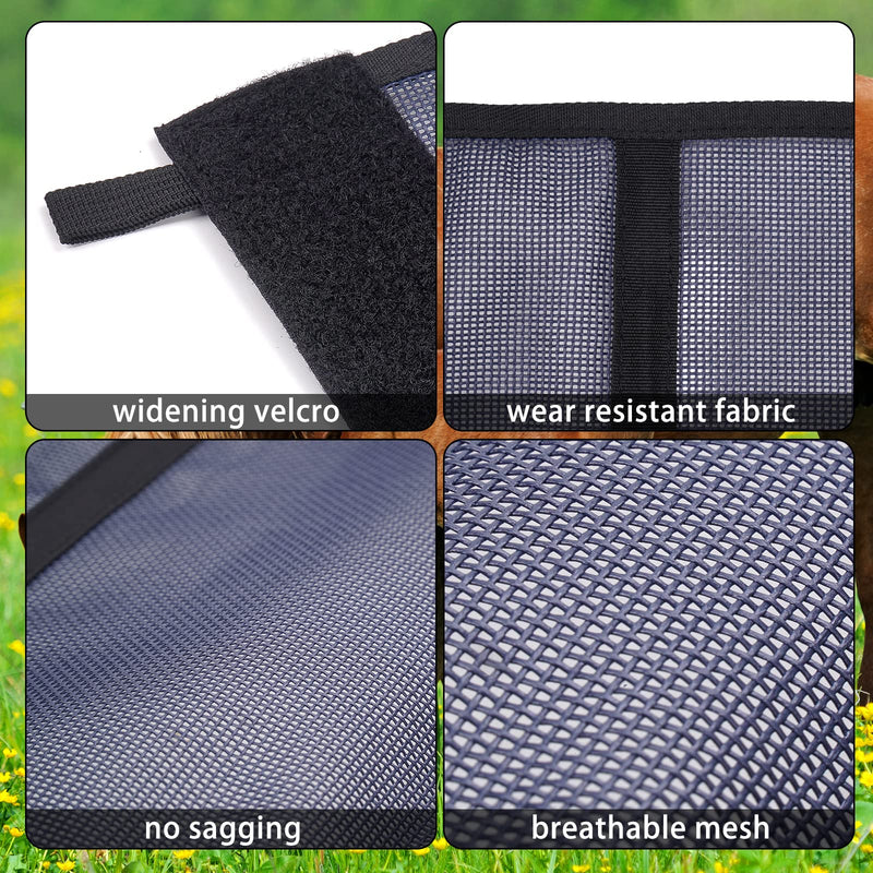 Mesh Fly Boots for Horses,Loose Horse Leggins for Reducing Stomping,Stress & Fatigue Leg Wraps Protective Gear Set of 4 Medium Small¡­ Deep blue - BeesActive Australia