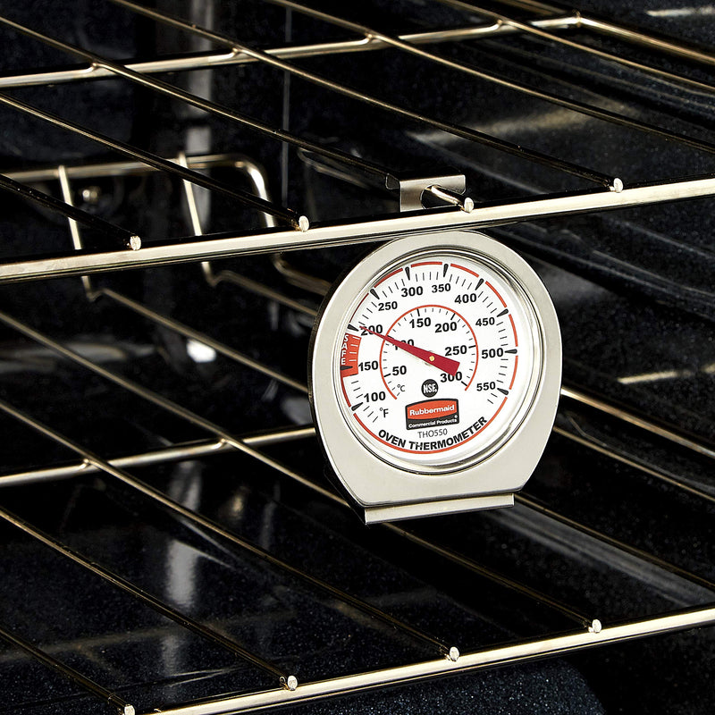 Rubbermaid Commercial Products Stainless Steel Monitoring Thermometer, Safe for Inside Oven/Grill/Smoker, 60-580°F Range, Easy to Read Food Thermometer For Food Resturant/Home Cooking Oven/Grill/Smoker Thermometer - BeesActive Australia