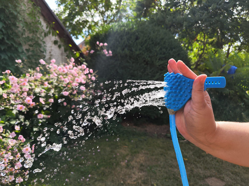 HMH-Shop pet dog shower 5 pieces. Bath kit bath set car wash dog pet shower fur glove shower glove shower head towel cat pet care 1/2 + 3/4 inch hose connection - BeesActive Australia