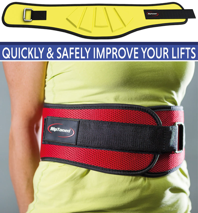 Rip Toned Weight Lifting Belt - Workout Belts for Weightlifting, Powerlifting, Bodybuilding, Strength Training - Back Support for Men & Women - For Squats, Clean, Lunges, Deadlift, Bench Press 6" - X-Large Black