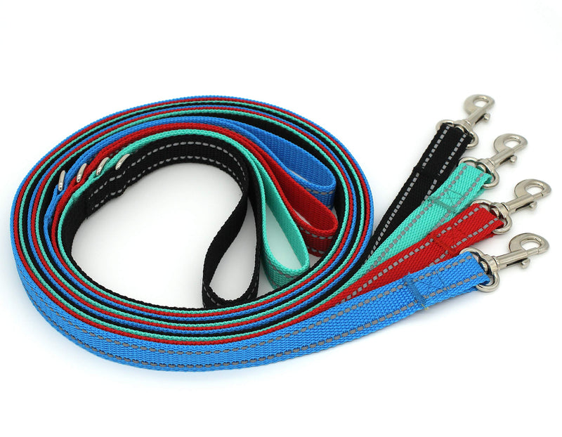 2-Pack Reflective Dog Leash 6ft - Nylon Dog Leashes for Small Dogs, Medium Dogs, Large Dogs, Puppy, Cats - 6ft Training Leash with D Ring(RED, 5/8" X 6FT(2-Pack)) 5/8" X 6FT(2-Pack) RED&RED - BeesActive Australia