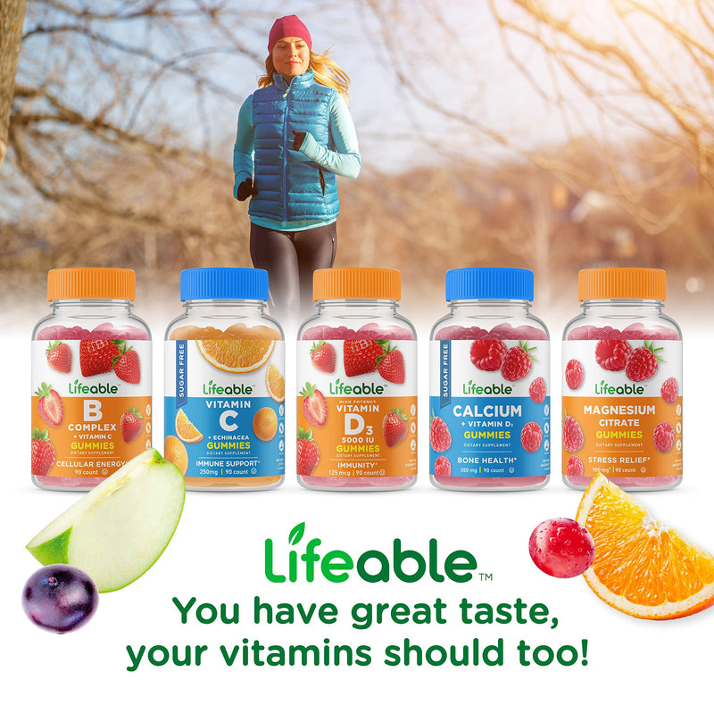 Lifeable Zinc 50mg Gummies - Great Tasting Natural Flavor Gummy Supplement - Gluten Free, Vegetarian, GMO-Free, Chewable Vitamins - for Healthy Immune Support - for Adults, Man, Women - 90 Gummies - BeesActive Australia