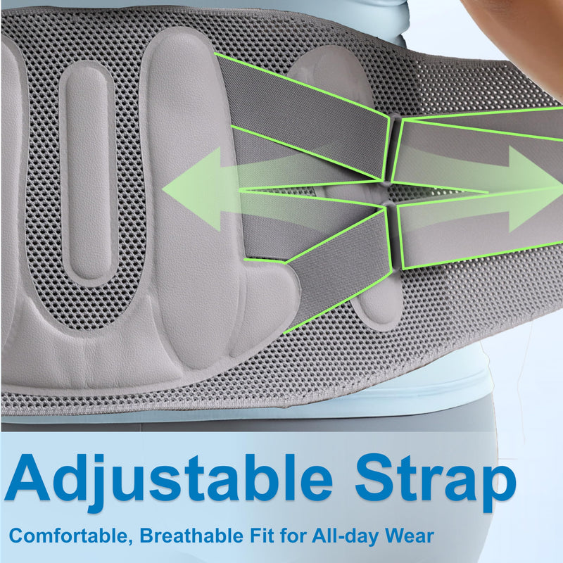 King Mills Plus Size Back Brace for Men Lower Back – Breathable & Comfortable Lumbar Support Big Belly Support for Lower Backs, Customizable Supports Bars – Fits Waist from 44" to 52" XXX-Large - BeesActive Australia
