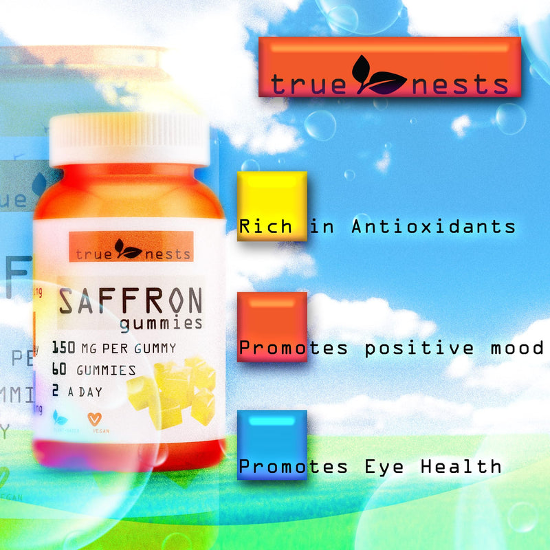 Saffron Gummies ‚Äì Vegan & Non-GMO, Premium Saffron Extract, Delicious Herbal Flavor, Supports Relaxation, Focus, and Energy, Perfect for Daily Wellness, 60 Count