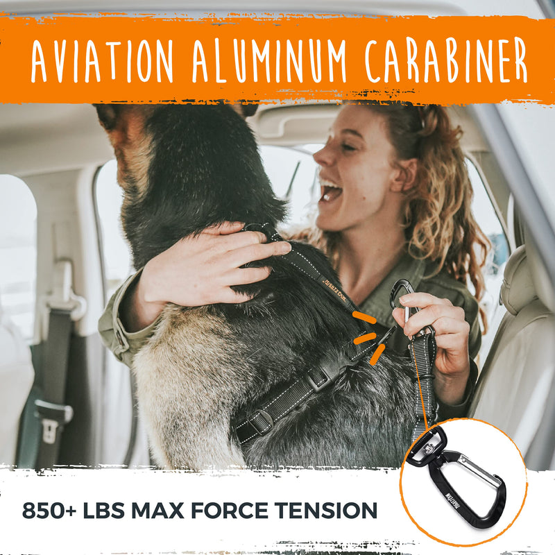 Mighty Paw Dog Seat Belt - Latch Bar Attachment Like A Child's Car Seat - Aviation Aluminum Carabiner - Adjustable Length for Both Large and Small Dogs - Tangle Free Design - Safe Travelling - BeesActive Australia