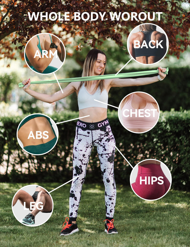 Fabric Resistance Bands for Women – 5 Level Exercise Bands Resistance Set, Resistance Bands for Working Out with Handles, Workout Bands Resistance for Women, Yoga, Pilates, Glutes, Legs,Vigor Yellow Green-2Pack