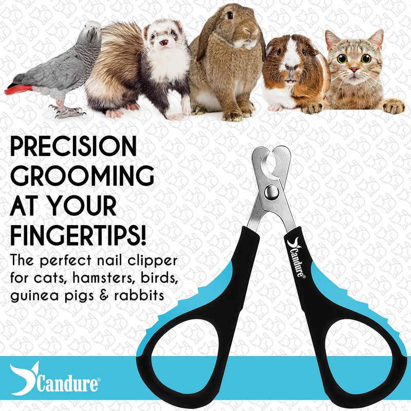 Candure Cat Nail Clipper Stainless Steel Cat Claw Trimmers for Rabbits, Guinea Pigs, Birds, Puppies, Kittens and Small Animals Pet Nail Clipper for Professional and Home Use (Blue) Dark Blue - BeesActive Australia