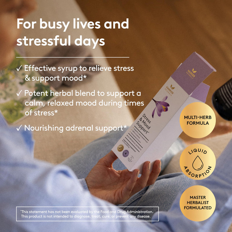Stress & Mood Syrup Supplement, 6.7oz | Supports Relaxation and Nervousness, with Ashwagandha, Saffron, Skullcap, and Licorice Root Stress & Mood