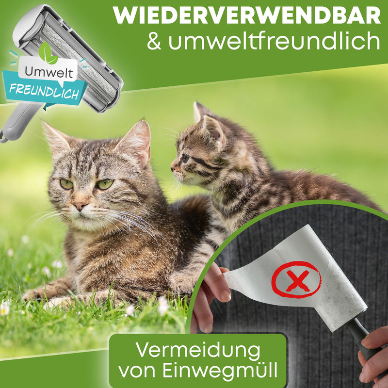 DOGGYBOO NEW 2024 Self-Cleaning Pet Hair Remover - Premium Lint Roller for Dog Hair and Cat Hair, Reusable Cat Hair Remover for Sofa, Carpet, Bed and Car (Grey) Grey - BeesActive Australia