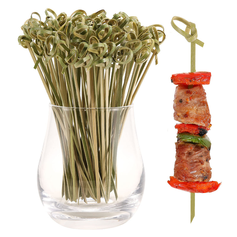 200 PCS Cocktail Picks, 6 Inch Toothpicks for Appetizers, Natural Bamboo Knot Skewers, Mini Food Sticks, Fancy Tooth Picks for Drinks, Fruit, Charcuterie, Cocktail Garnish Accessories, Party Supplies Knot 6 Inch 200 Pcs - BeesActive Australia