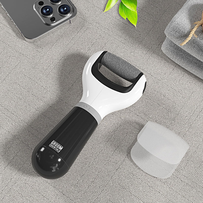 ChargeWorx Groom Essentials Cordless Callus Remover for Feet – Electric Pedicure Tool with Spinning Pumice Stone Head, Portable Foot Scrubber & Heel Scraper, Includes 2 Replacement Pumice Heads - BeesActive Australia