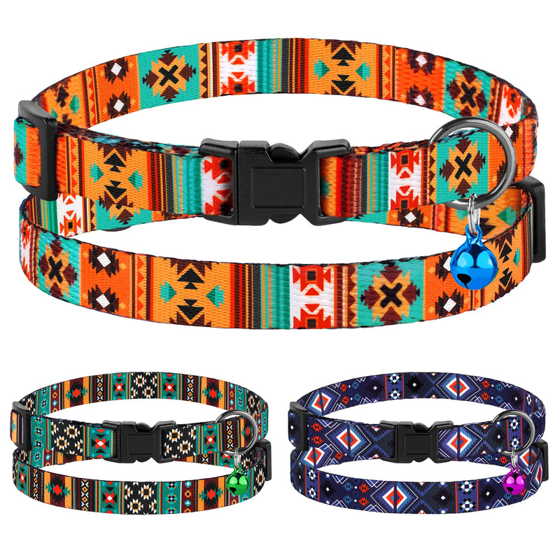 Cat Collar Breakaway 2PCS Adjustable Pattern Tribal Aztec Southwest Safety Pet Collars for Cats Kitten (Tribal + Southwest) - BeesActive Australia