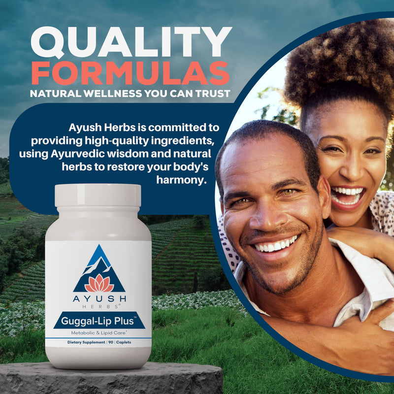 Ayush Herbs Guggal-Lip Plus, Daily Pill, 90 Servings | Metabolic Vitamins for Women & Men, Pure & Natural Metabolic Health Supplement with Guggul