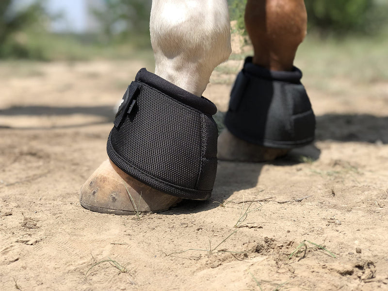 TGW RIDING 2520D Horse Bell Boots No-Turn Horse Bell Boots, Equine Ballistic Hoof Overreach Bell Boot, Pair Black Large - BeesActive Australia