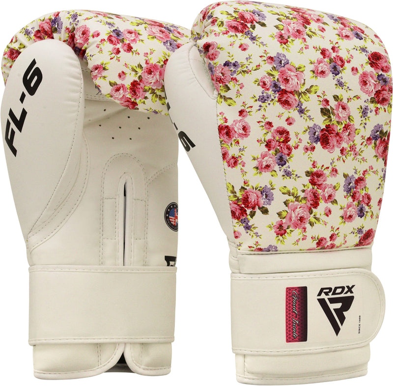 RDX Women Boxing Gloves for Training Muay Thai Maya Hide Leather Ladies Mitts, Kickboxing, Sparring Glove for Punch Bag, Focus Pads and Double End Ball Punching White 10OZ - BeesActive Australia