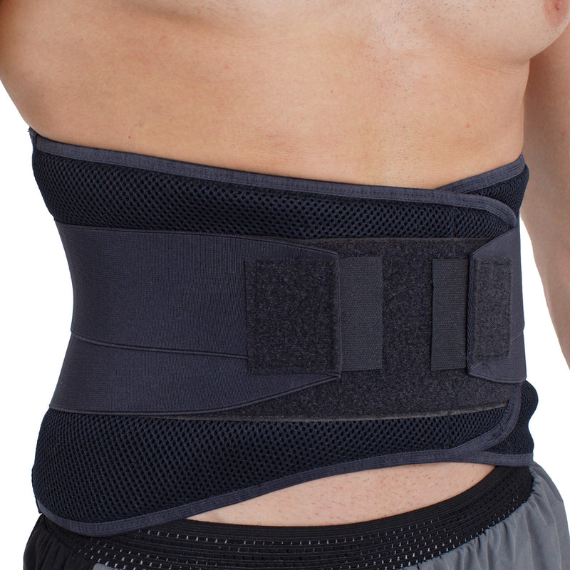 NeoTech Care Adjustable Compression Wide Back Brace Lumbar Support Belt (Charcoal, Size S) Charcoal