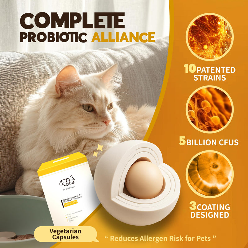 Dr. Kiwi O'dogcat Probiotics for Cats | Support Gut Health, Diarrhea, Digestive Health & Seasonal Allergies