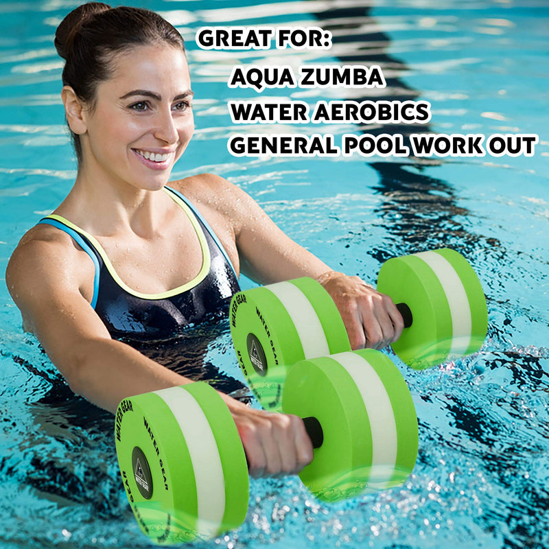 Water Gear Hydro Buoys Minimum - Water Fitness and Pool Exercise - Great for Upper Body and Minimum Stress Training - Workout Your Back Arms and Chest 2" TEAL/WHITE