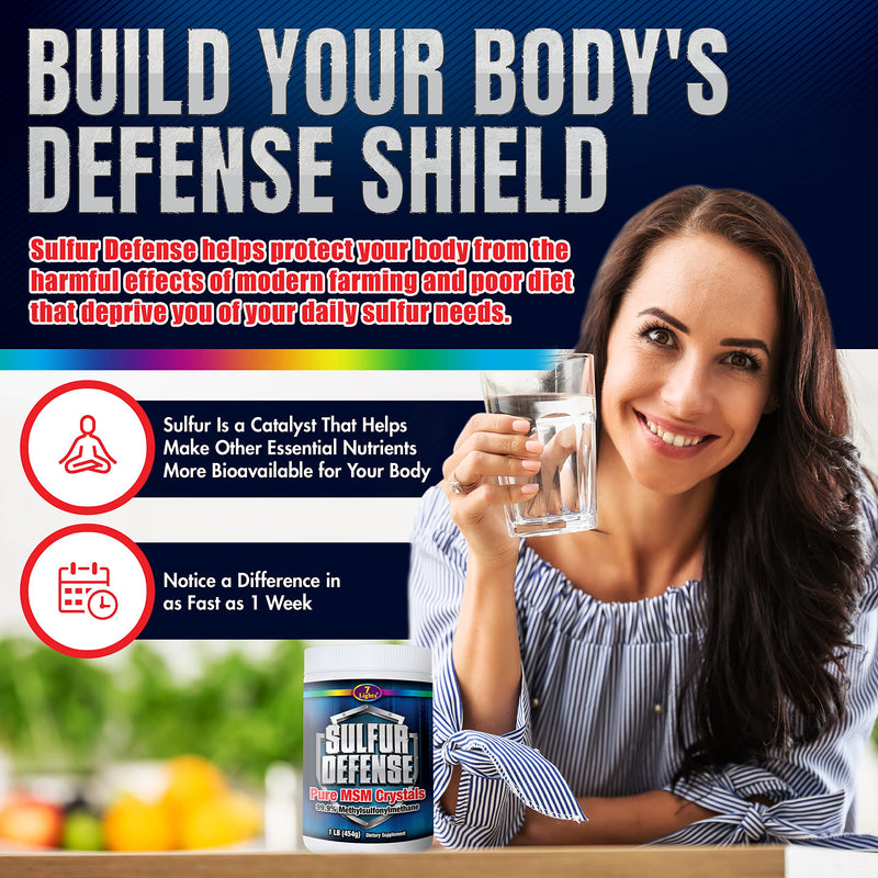 7 Lights Sulfur Defense Opti-MSM 99.9% Pure MSM Powder | Dietary Supplement for Joints, Skin & Immune Support ‚Äì Organic Methylsulfonylmethane Crystals, Vegan, Non-GMO, Gluten-Free ‚Äì Made in USA (1 LB) 1 Pound (Pack of 1)