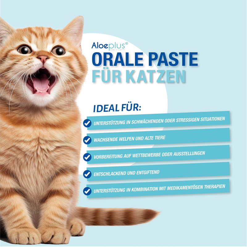 ALOEPLUS cat oral paste, 15 ml, energetic and detoxifying with organic aloe arborescens, strengthens the natural defense of older cats and puppies - BeesActive Australia