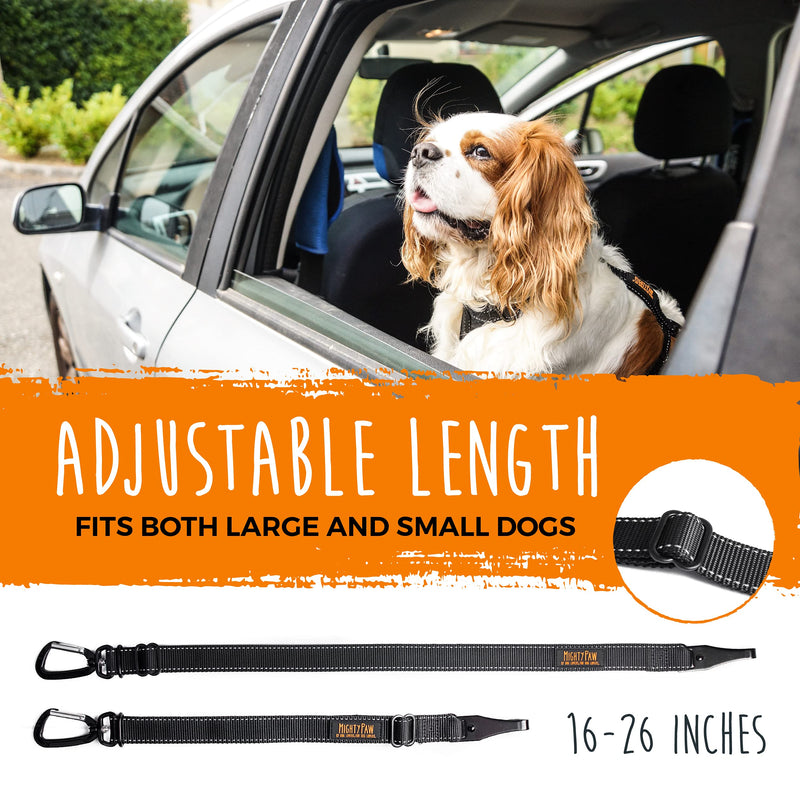 Mighty Paw Dog Seat Belt - Latch Bar Attachment Like A Child's Car Seat - Aviation Aluminum Carabiner - Adjustable Length for Both Large and Small Dogs - Tangle Free Design - Safe Travelling - BeesActive Australia