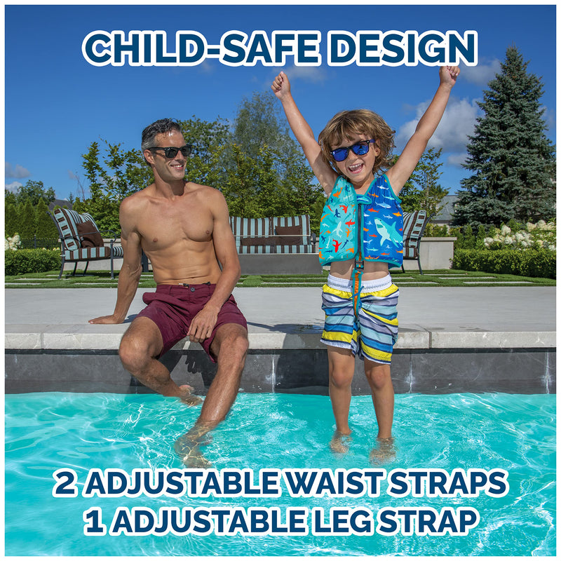 SwimWays Swim Vest, Learn to Swim Personal Flotation Device for Swim Training, Pool Floats & Swimming Pool Accessories for Kids 2-4 Years, Shark - BeesActive Australia