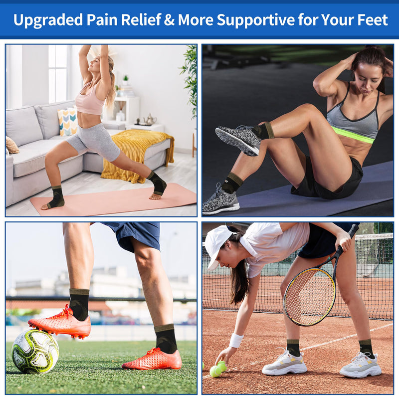NeoAlly Copper Ankle Support Brace Compression Sleeve with Silicone Gel Reduce Foot Swelling Pain Relief from Plantar Fasciitis and Achilles Tendon (Small - 1 Pair) Small - BeesActive Australia