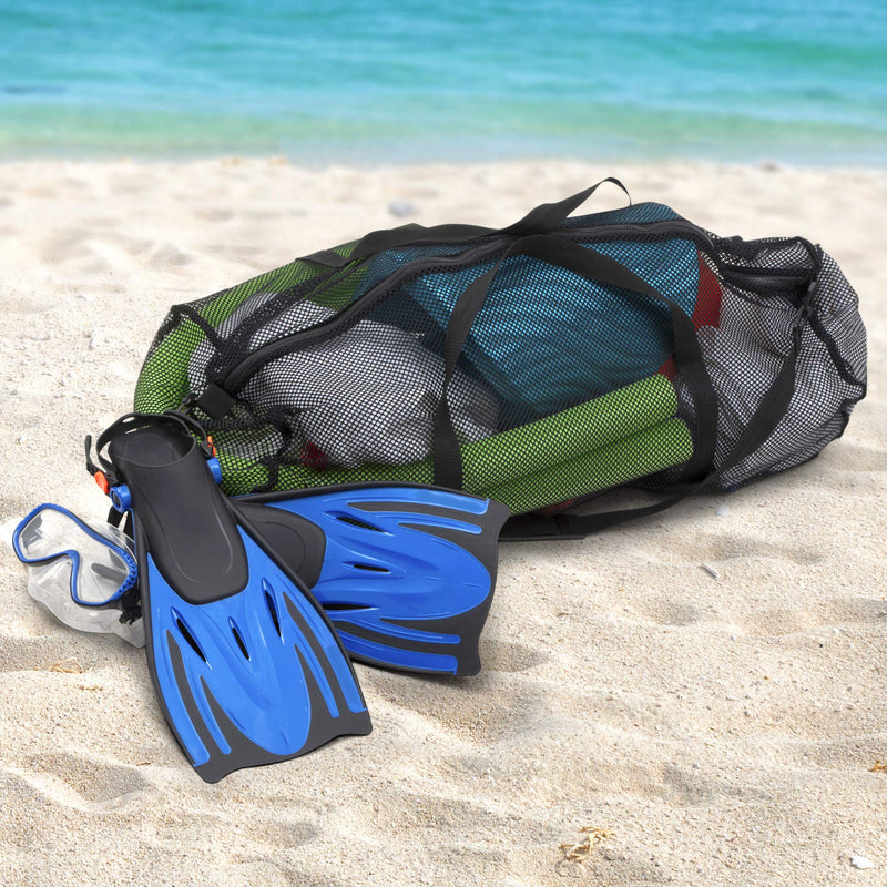 Champion Sports Mesh Duffle Bag – Oversized Breathable Gear Bag with Zipper & Shoulder Strap for Sports, Gym & Travel Black 15" x 36"