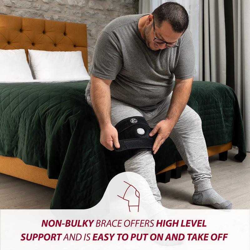KARM Plus Size Knee Brace for Women & Men Plus Size - Adjustable Copper Knee Support Brace for Meniscus Tear, Arthritis Pain, Compression with Side Stabilizers - Obese People (4XL/5XL/6XL) Black Size (4XL/5XL/6XL)