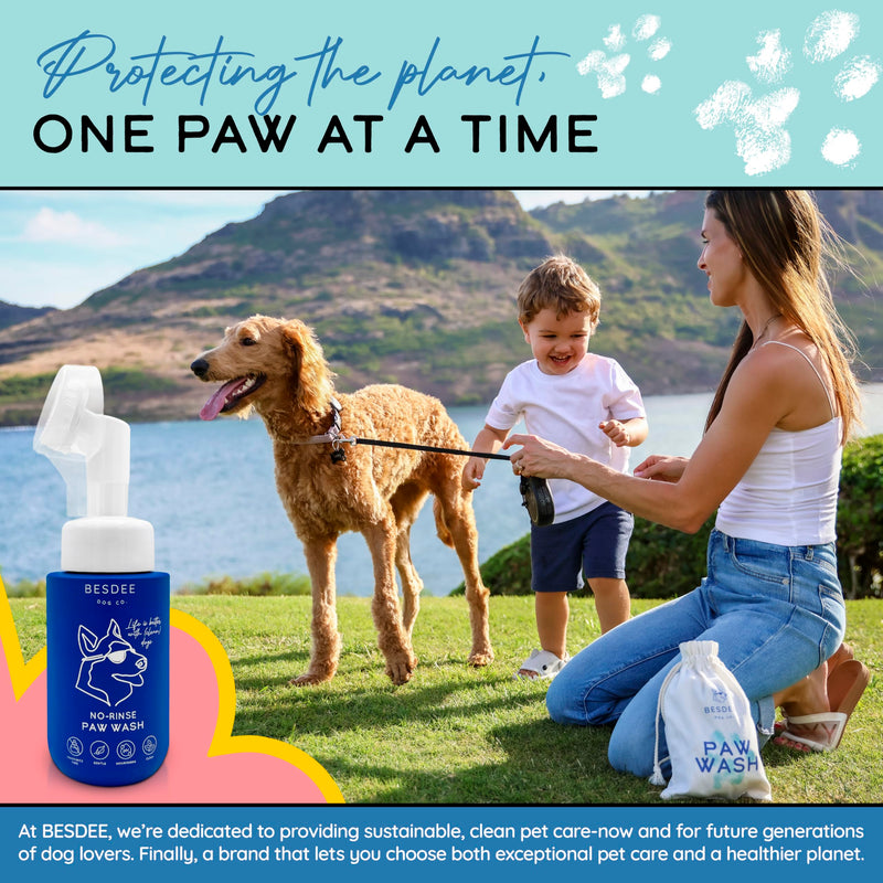4 Dog Paw Cleaner Refill Tablets, No-Rinse Paw Cleaner for Dogs | Puppy Paw Wash | Gentle, Safe, Fragrance-Free, pH Balanced, & Deep Cleaning | Makes 32 oz. | Compatible with 8.45 oz Foaming Bottles - BeesActive Australia