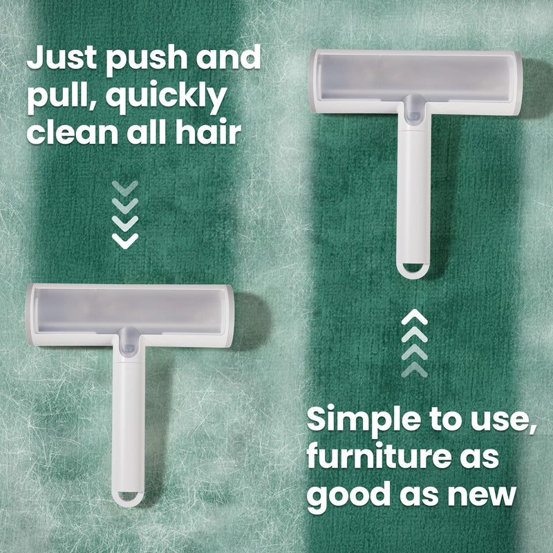 TripleWood Pet Hair Removal Tool and Lint Roller Value Set, Extra Sticky Lint Remover and Reusable Dog Cat Hair Remover for Pet Hair Removal on Furniture, Couch, Carpet, Clothing, Bright White - BeesActive Australia