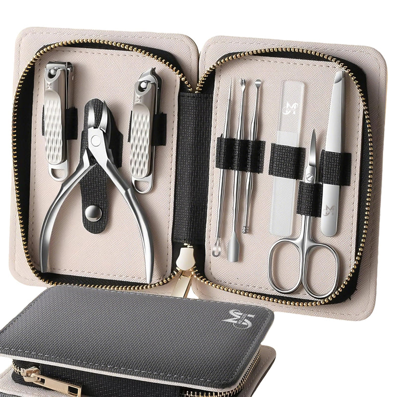 9PCS Manicure Set – Professional 9-in-1 Manicure Pedicure Kit, Premium Stainless Steel Nail Clippers and Grooming Tools with Portable Textured Travel Case, Luxury Gift Set for Woman& Man. 9PCS - BeesActive Australia