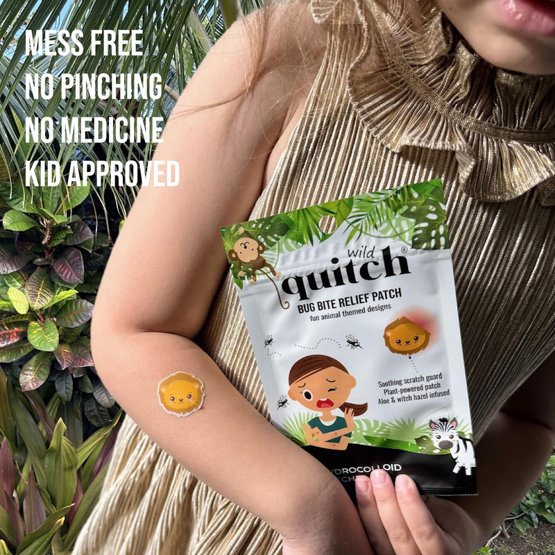 Quitch Mosquito Bite Relief Safari Animal Patches, Bug Bite Anti Itch Cream Alternative for Kids and Baby, Insect Bite Relief, After Bite Relief, Travel Essential for Summer Camp, Cruise and Outdoors - BeesActive Australia