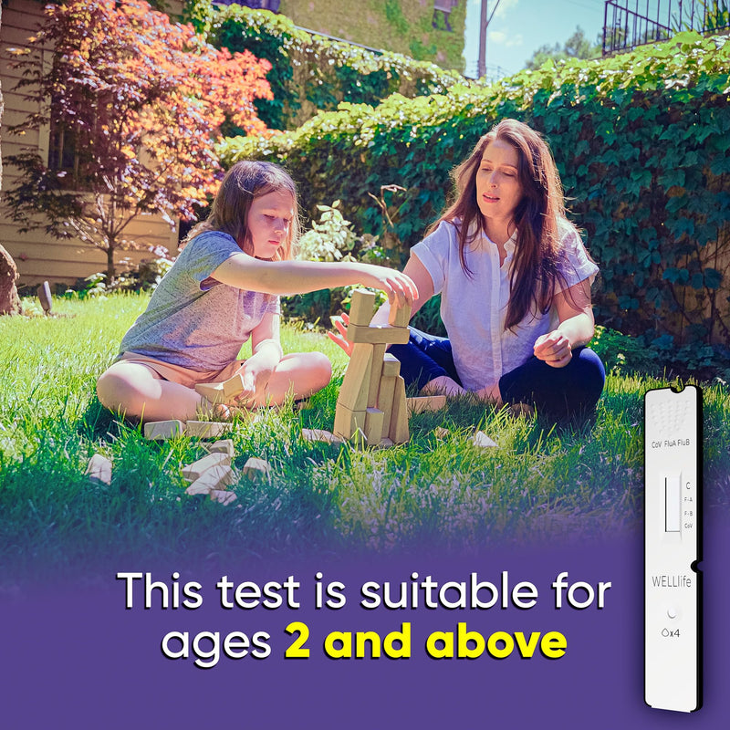 WELLlife Covid-19/Flu A&B Home Test, Flu Test 3-in-1 Covid Flu Home Test Kit FDA Authorised Covid Test Result in 10 Minutes Self Cheking at Home, 1 Test 1T
