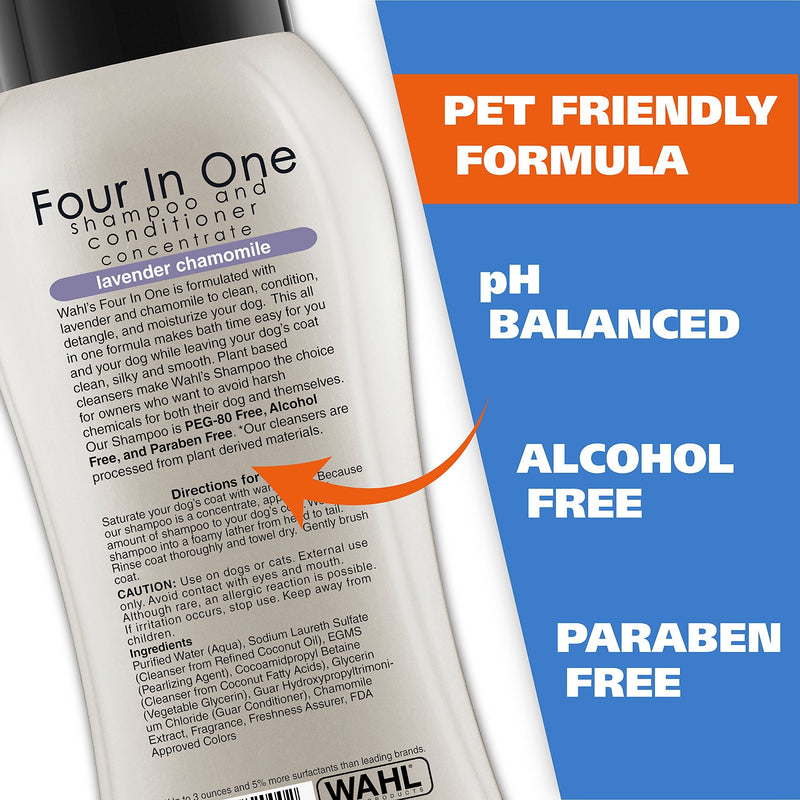 Wahl Deodorizing & Refreshing Pet Deodorant & 4-in-1 Calming Pet Shampoo – Cleans, Conditions, Detangles, & Moisturizes with Lavender Chamomile - 24 Oz - PawsPlanet Australia