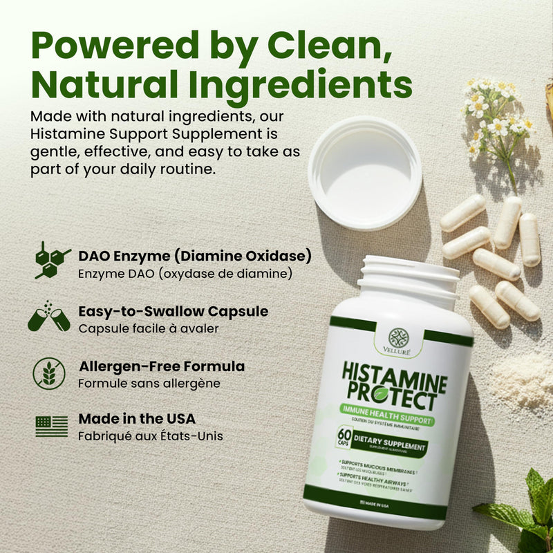 Histamine Protect DAO Enzyme Supplement, 60 Capsules | 30,000 HDU Diamine Oxidase, For Histamine & Fermented Foods, Gut & Digestive Support, With Quercetin, Magnesium & Vitamin C
