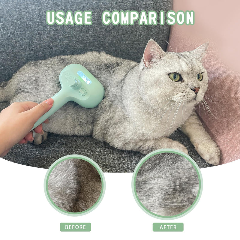 susu & wuwu Spray Cat Brush for Shedding - Water Brush for Cats and Dogs - Pet Hair Removal Comb with Water Tank and Release Button - Steamy Cat Brush - Pet Spray Hair Comb (Sky Blue) Sky Blue - BeesActive Australia