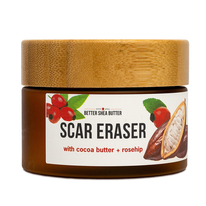 Better Shea Butter Scar Eraser Balm - Cocoa Butter Cream for Stretch Marks and Dark Spots, Burns, Old Scars - Acne Scars - Designed w Zero Synthetic Ingredients, 4 oz - BeesActive Australia