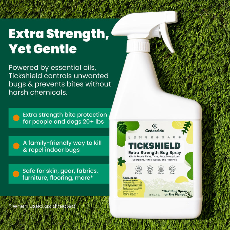 Tickshield Extra-Strength Bug Spray | Our Original Formula with an Extra Kick | for People, Gear, & Animals Over 20 Lbs (Pint) 16 Fl Oz (Pack of 1)