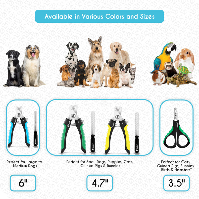 Candure Cat Nail Clipper Stainless Steel Cat Claw Trimmers for Rabbits, Guinea Pigs, Birds, Puppies, Kittens and Small Animals Pet Nail Clipper for Professional and Home Use (Blue) Dark Blue - BeesActive Australia