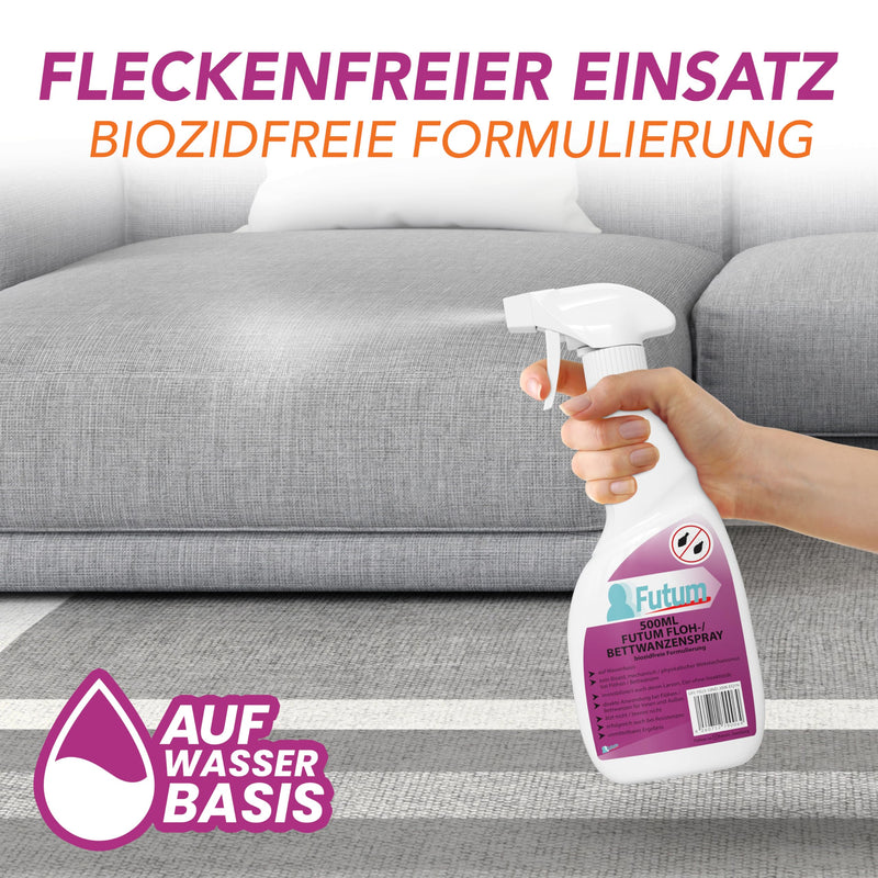 NEW Biocide-free flea treatment for dogs 500ml - Flea and bed bug repellent - Effective remedy for fleas in the house - Flee spray & flea spray for cats - Bed bug repellent solution from FUTUM - BeesActive Australia