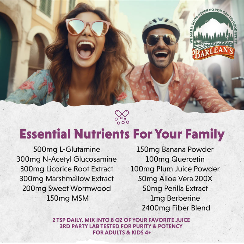 Barlean's Mixed Berry Repair Gut Health Powder, Digestive Support, 6.35oz | Fiber & digestive support blend, Non-GMO, Gluten-free, Daily gut, stomach & regularity support, Mixes into water Intestinal Repair - Mixed Berry