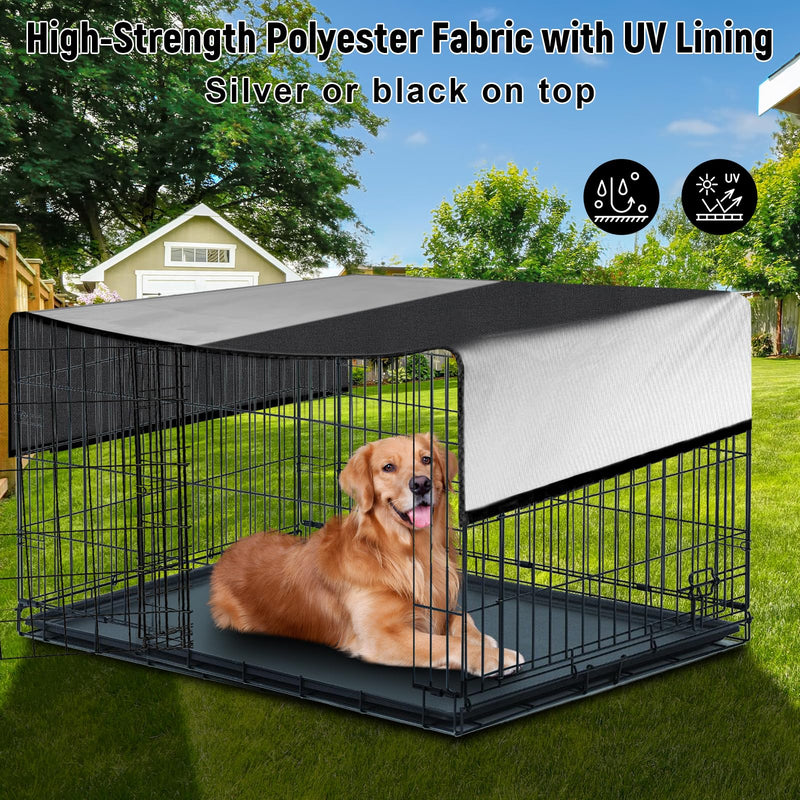 SIRUITON Dog Playpen Cover, with Sun/Rain Cover. Sun Shade Specialized Dog Playpen Fits for 24/32/40/45/50" H 8 Panels Dog Playpen. (Note: Cover Only) - BeesActive Australia