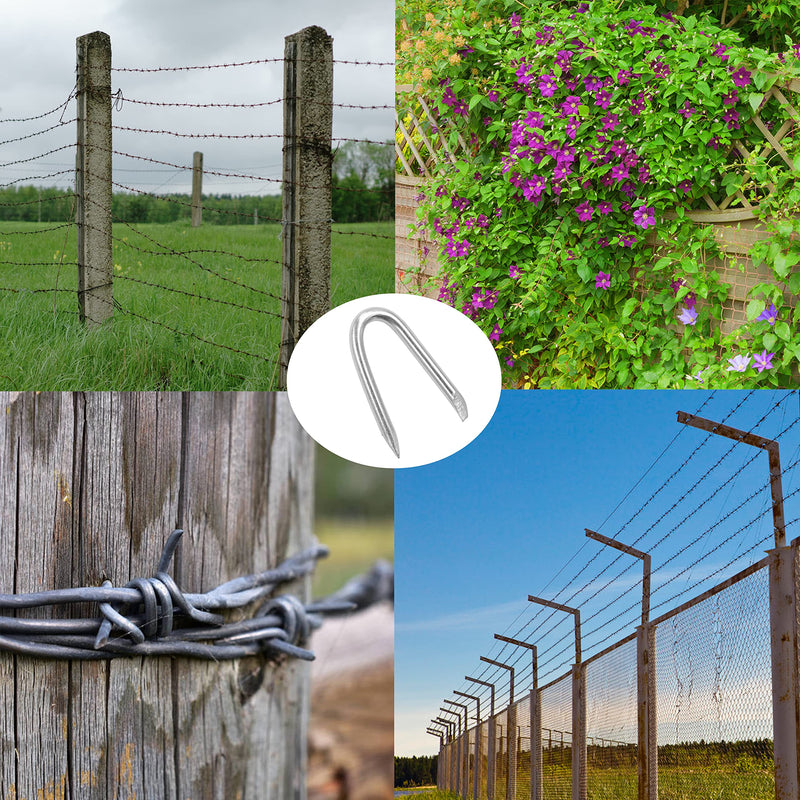 Steel Wire Fencing Staples (200 pcs), Galvanized U-shaped fasteners Nails for Wire Mesh and Woven Fencing - BeesActive Australia