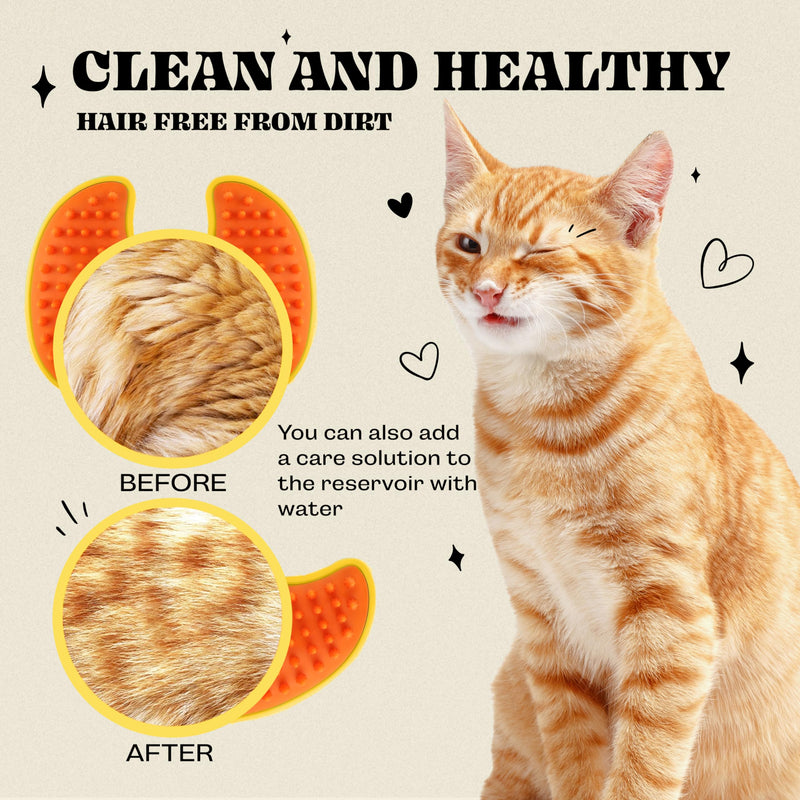 Steamy Cat Brush, 3in1 Multifunctional Cat Steam Brush - Rechargeable Self Cleaning Pet Steam Brush for Cat & Dog, Cat Steamy Brush for Removing Tangled & Loose Hair, Silicone Steamer Brush - Dog&Cats - BeesActive Australia